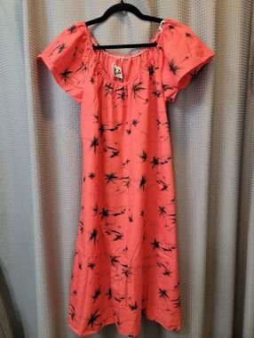 Vintage Hilo Hattie PInk/Orange/Coral Mumu Size L